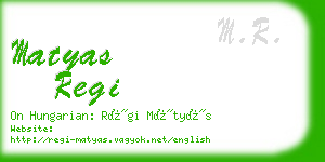 matyas regi business card